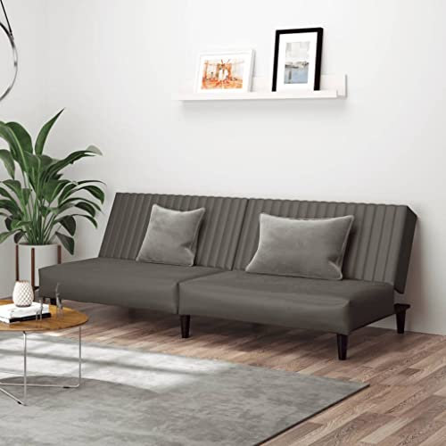 Xichuzi Schlafsofa 2-Sitzer Grau Kunstleder, Loungesofa, Sofas & Couches, Relaxsofa, Couch für Wohnzimmer, 375949