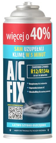 A/C FIX R134a kältemittel Ersatzgas - Kühlmittel Klima Auto - Gasflasche 1x235 g Auto Klimaanlage Nachfüllset - Wohnmobil - Klimaanlage schlauch - Manometer Klimaanlage - ECO