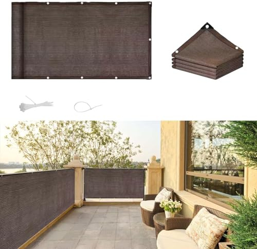 HaSaiBaby Canisse Brise Vue, Cache Vue Exterieur Jardin 2.3X4m UV Opaque Résistant Aux Contre Vent avec Trous Et Serre Câbles, pour Terrasse Jardin Balcon Patio