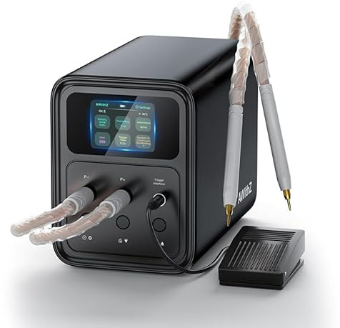 Spot Welder,AWithZ 69.2KW Battery Welder with Farad Capacitor,Supports Auto& Panel Modes, 999 Welding Level,Supports Welding Copper/Pure Nickel/Nickel-Coated Sheets,for Battery Pack Building