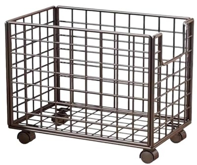 MagiDeal Wäschekorb aus Draht, Korb für schmutzige Kleidung, multifunktionaler, platzsparender Halter, Wäschekorb mit Rädern für Schlafzimmer und Hotel, Schwarz