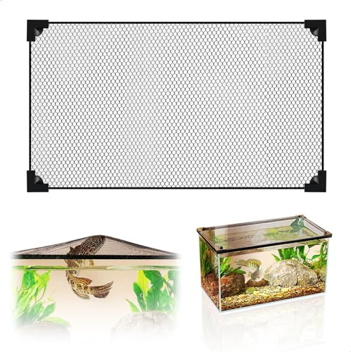 letuxaamz Couverture de Filet Anti-Saut pour Aquarium, en Maille Anti-Saut, Écran D'aquarium Couvercle Supérieur Filet Anti-évasion, Empêcher Poissons, Reptiles (80 X 40 CM)