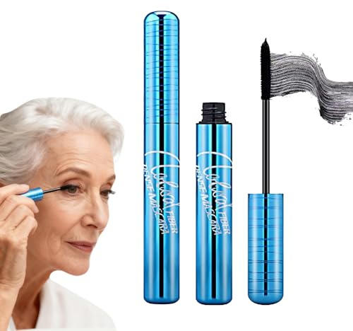 Waterproof Mascara Black for Older Women, Mascara for Mature Ladies, Suitable for Sensitive Eyes and Thinning Lashes
