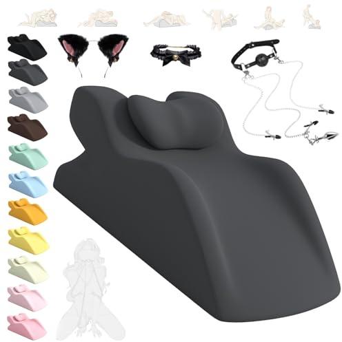 2026 Neu Miruvo Paarpillow - Intimkissen, Sex Kissen, Ergonomische Kissen, 27° Winkel für Gezieltere Stimulation, Entlastet Rücken, Hüfte Knie, für Mehr Intensität in Allen Stellungen(Dunkelgrau)