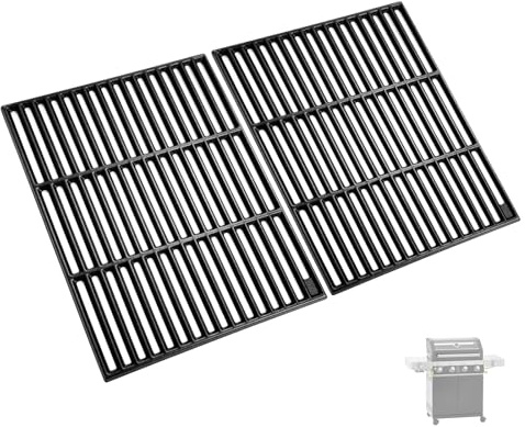 45 x 35 cm Gusseisen Grillrost für Rösle Videro G4-S, Allflame Prime 4, Grillrost Ersatz für Enders Kansas Pro 4, Uniq 4 IK Cruster, Napoleon Rogue 525 & Prestige 500, 2 Stück Grillroste