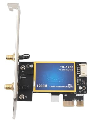 Asixxsix PCIe WiFi Card, Dual Band 2.4Ghz 5Ghz 1200Mbps WiFi Adapter for PC, Internal Wireless Card with 2 Antennas Bluetooth 4.0 for Gaming Streaming HD Video