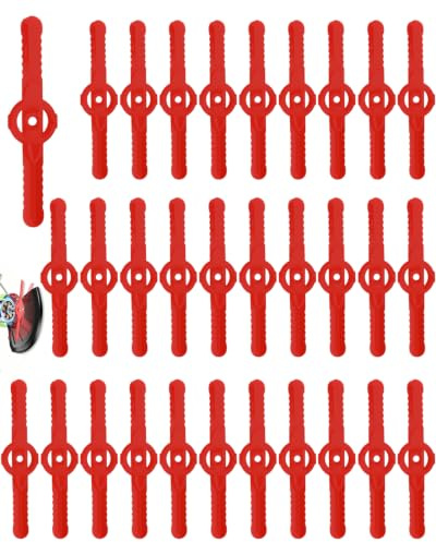CATZUM Lame per Decespugliatore e Tagliaerba, 30 Pezzi Rosse Dritte in Plastica – Ricambi Robusti per un Taglio Efficiente e Facile Sostituzione Giardino