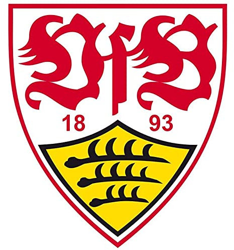 K&L Wall Art Fußball Fanartikel Wandtattoo VfB Stuttgart Logo Aufkleber 40x45cm Wandsticker Wappen Fussball Wanddeko selbstklebend entfernbar