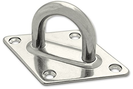 Docks gmar70 Platin Form Raute zu Auge – Edelstahl – Durchmesser kabellos 10 mm – Innendurchmesser Auge 32 mm – Durchmesser Platin 80 x 120 mm, grau
