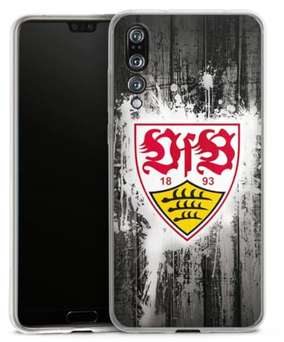Silikon Hülle kompatibel mit Huawei P20 Pro Case transparent Handyhülle VfB Stuttgart Offizielles Lizenzprodukt Bundesliga