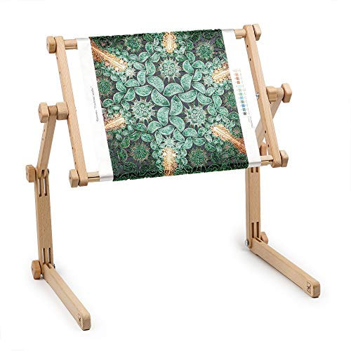 Handarbeitstisch und Knüpfständer mit verstellbarem Rahmen aus organischem Buchenholz, Wandteppich, Kreuzstich-Stickrahmen, Halterung (40х56cm)