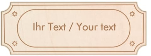 Türschild mit personalisierter Gravur aus Holz - eckiges Holzschild, 180 x 65 mm - Klingelschild, Namensschild mit eigenem Text