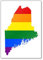 Kühlschrankmagnet Maine Map mit LGBT-Flagge