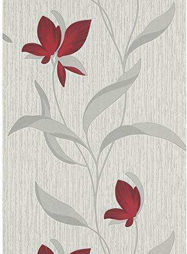 Erismann Fleur Blown Vinyl Floral Motif Glitter Textured Wallpaper 9730-06