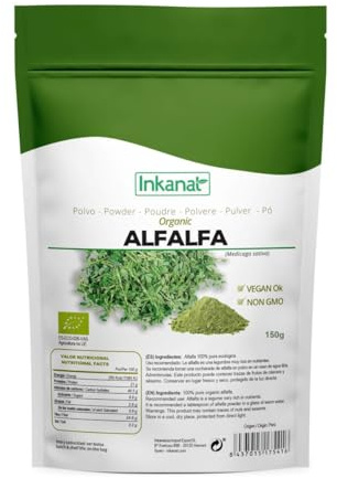 Alfalfa Powder 200g | INKANAT | Superfood Rich in Vitamins, Minerals, and Chlorophyll | Suitable for Vegan Diets