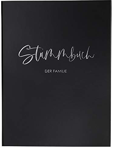 DeinWeddingshop Stammbuch der Familie - Familienstammbuch Hochzeit Standesamt - Deluxe Serie - Hardcover 16x21cm (Schwarz/Silber)