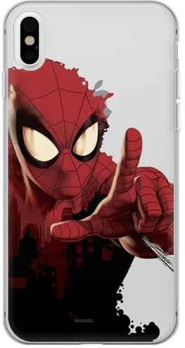 ERT GROUP Handyhülle für Apple iPhone X/XS Original und offiziell Lizenziertes Marvel Muster Spider Man 006 optimal an die Form des Handy angepasst, teilweise transparent