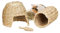 Relaxdays Lot de 3 Accessoires pour Petits Animaux, Maison en Herbe, Tunnel & Carotte en Paille, Lapins, cochons, Nature