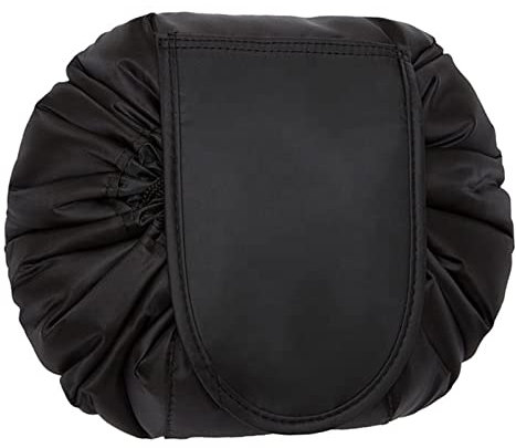 Kulturbeutel zum Aufhängen für die Reise, wasserdichtes Oxford-Tuch, Kosmetiktasche mit Kordelzug, tragbarer Kulturbeutel für Herren und Damen, Make-up-Aufbewahrungstasche, Schwarz