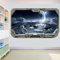 Wandtattoo - Space Handwerk Aus Raumschiff Fenster - Wand - Aufkleber - Raum Dekoration Abziehbild Mural 3D Aufkleber für die Wand - Wanddekoration - 80x125cm