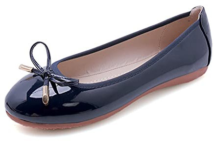 ticticlily Scarpe da Donna Mocassini Eleganti da Donna Mocassini Impermeabili in Tinta Unita Impermeabili in Pelle Verniciata per Donna B Blu Scuro 40 EU