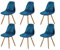 Housse de Chaise Scandinaves Lot de 6, Extensible Housse de Chaise de Salle à Manger, Velours Bleu Universelle Couverture de Chaise sans Accoudoirs pour Décoration de Salon Cuisine Maison