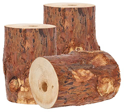 KOTARBAU® Antorcha de jardín, Vela Sueca con mecho para Encendido, Estufa de leña finlandesa, Tronco de Madera, Fuego Sueco, Hoguera para jardín, Picnic o Camping, Fuente de luz y Calor, 3 Unidades