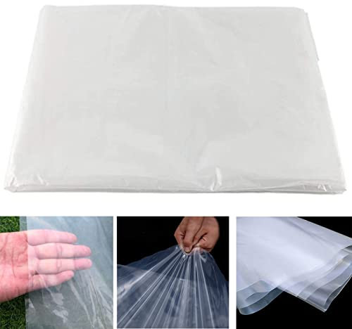 Clear Thick Plastic Polythene Roofing Sheet Garden Greenhouse Protection Cover Polytunnel Dust Sheets for Decorating Painting Furniture Plant (1m x 2m,3.3ft x 6.6ft)