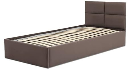 Polsterbett Monos 90x200 mit Bettkasten! Einzelbett mit Lattenrost! Best Stauraumbett! (Trinity 06), Twin, Mon90x200