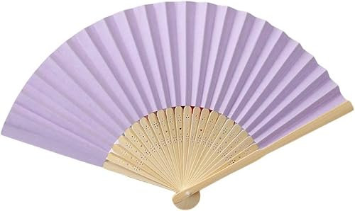 Yukiyi Dunkelgrüne Handfächer für Damen klappbar Frauen, faltbare Handfächer, Stoff-Faltfächer, DIY, handgefertigte Fächer zum Tanzen, Foto-Requisiten, Wanddekoration, Hochzeitszubehör (Violett)