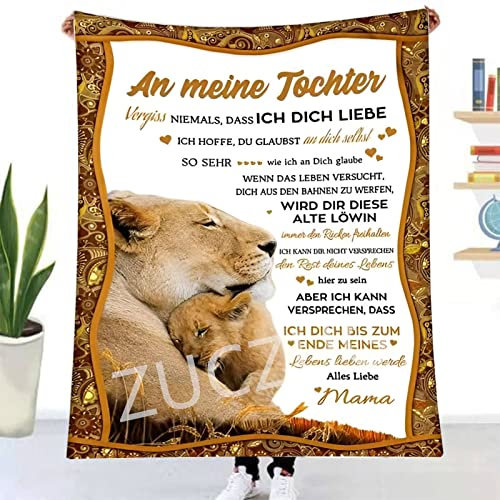 Kuscheldecke Flauschige Personalisierte Geschenke Decke an Meine Tochter von Mama, Super Weiche Luftpost Flanelldecke Positiv Ermutigen Sie Ihre Mama zur Liebe Geeignet für Sofa Reisen Geburtstags