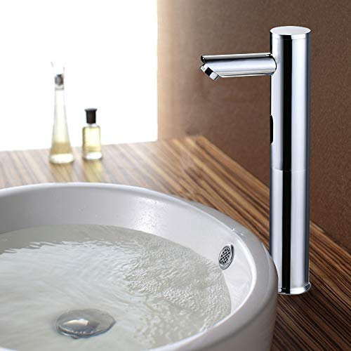 Automatisch Wasserhahn Infrarot Sensor Waschtisch Badarmatur Wassersparen Waschtisharmatur Handwaschbecken Automatisch Induktion Kaltwasser Armatur Küchenarmatur (H:32cm)