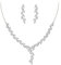 Clearine Zirkonia Schmuck-Set für Damen Brautjungfer Marquise klarer Cluster Y-Form Halskette und Ohrringe Set Silber-Ton