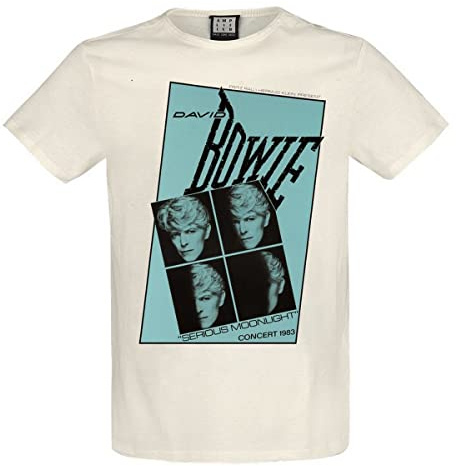 Amplified David Bowie Serious Moonlight Quad Vintage White T-Shirt -M