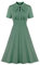 Wellwits Women's Keyhole Tie 1940s Vintage Cocktail Dress Light Green 3XL