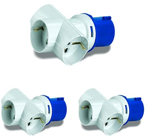ROSI 3508730 Adattatore Industriale, Grigio/Blu, Pacco da 3