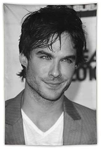 XUYANG Ian Somerhalder Schauspieler-Poster, Polyester, Wandkunst, dekorativer Wandteppich, Schlafzimmer, modernes Zuhause, Druck, Bild, Kunstwerke, Wandteppich, 101,6 x 152,4 cm