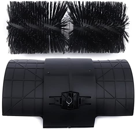 GMSLuu Gas Power Broom Head Sweeper Broom Attachment Driveway Turf Grass Snow Clean Bristle Brush Walk Behind Broom Couple Shaft Head Rolling Brush (Type 1)