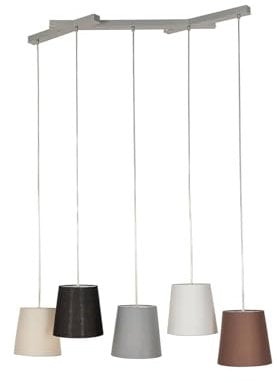 Lucande Pendelleuchte Thamila (Für Kinder, Junges Wohnen) aus Textil (5 flammig E27) - Hängeleuchte Esstischlampe Hängelampe Wohnzimmerleuchte