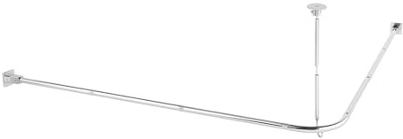 Misounda Duschvorhangstange L Form 85 x 175 cm Ohne Bohren Halterung - Duschstange für Duschvorhang - Duschvorhang Schiene für Badewanne & Dusche - 304 Rostfreier Edelstahl - Inkl. 12 Ringe