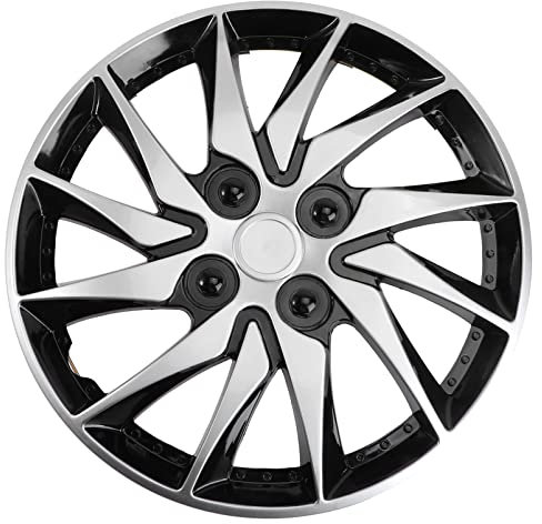 Angoily Radkappen 14 Zoll Auto Radkappe Universal Radkappe Radkappen Für Autonabe Auto Refit Radkappe Radkappen Zubehör 1 Packung, Splitter schwarz