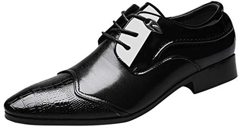 QWUVEDS Freizeitschuhe Herren Outdoor Schuhe Herren männliche Schuhe Schnürsenkel Männer bequemer Anzug Casual Business Schuhe Hochzeit Herren Lederschuhe Schuhe Herren Winterschuhe Größe 47 Weit