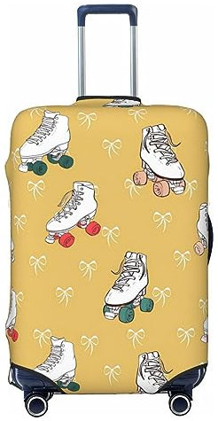 OUSIKA Bunte Rollschuh-Reisegepäckabdeckung, waschbar, Koffer-Schutz, passend für 45,7-81,3 cm Gepäck, Schwarz , 85