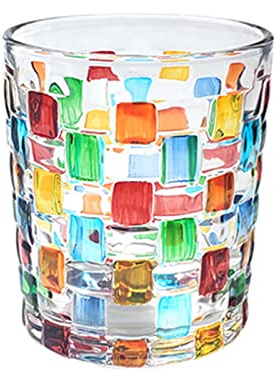 Hand Painted Stained Glass Whiskey Tumblers Hand Painted Crystal Whiskey Glasses nique Drinkware for Wine and Bourbon Rocks Whiskey Glass for Drinking Bourbon Irish Cocktails Cognac(weave 2pcs)