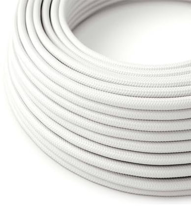 HALOTEC Cavo Elettrico Tessile Bianco 5 Metri | Decorativo per Lampade 2 Fili 2x0,75mm² | Per Illuminazione | Con Rivestimento Tessile | Filo Rivestito