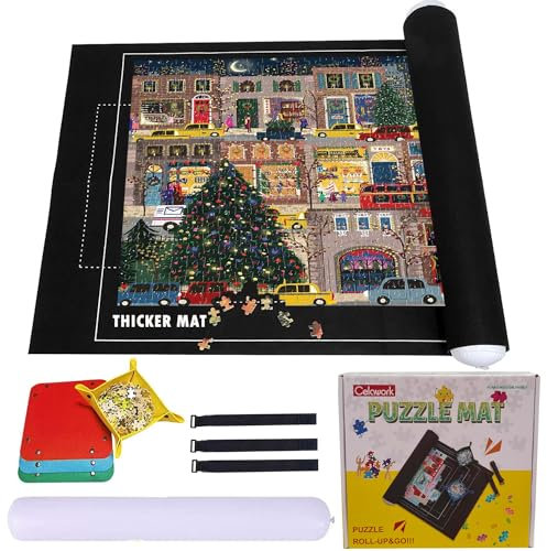 Celawork Puzzlematte für Puzzles,Jigsaw Rolls,mit bis 1500 2000 3000 Puzzle Teile Puzzle Pad Puzzleunterlage Puzzle Rollmatte (Für 3000pcs)