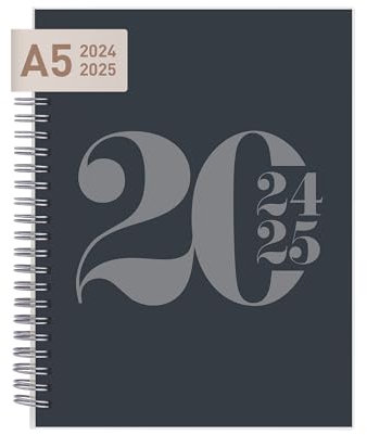 Rileys & Co - Kalender 2024 2025 A5 - Schülerkalender - Schulplaner - Studienplaner - Semesterplaner - Perfekt für Schüler, Studenten, Berufstätige - Schwarz (20 x 15 cm) - auf Französisch