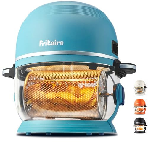 Non-Toxic Air Fryer, 5 Quarter Glass Air Fryer with 360 Visibility, Self-Cleaning, 400F Vortex Air Fryer for Even Cooking, Teflon Free, 6-in-1 Functions, Rotisserie,