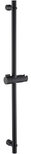 Kelleria Barre de Douche Noir 70cm SUS304 Aciers Inoxydables, Barre de Douche avec Support de Pommeau de Douche Rotation à 360°, Hauteur réglable, aucun perçage n'est nécessaire