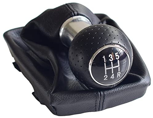 Palanca De Cambios Pomo de Palanca de Cambios para Audi A4 B6 B7, pomo de Palanca de Cambios de Coche de 5 velocidades, Cabezal de Palanca con Cubierta de Cuero a Prueba de Polvo 2000-2008